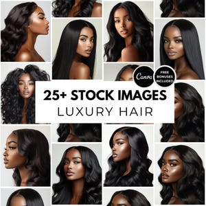 Melanin Hair Stock Photos: Salon & Shopify Website Images (Digital Download)