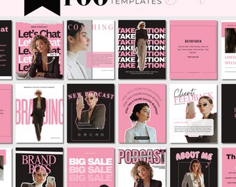 Bold & Trendy Instagram Bundle Canva for Personal Brand, Influencers and Digital Marketing Content Creator Canva Template Social Media Coach