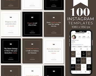 Editable Instagram Quotes Templates: Minimalist Canva Design (DFY)