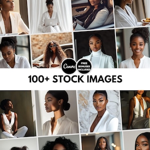 Melanin Girl Boss Stock Photos, AI Black Women Images (Canva, Google Drive Downloadable)
