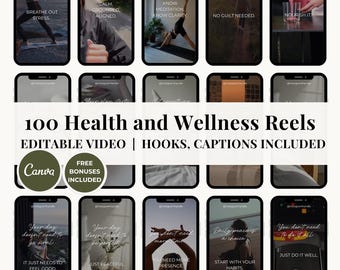 Wellness Instagram Reel Template Editable Canva Holistic Coach Reels, Faceless Marketing Reels, Social Media Templates for Wellness Coaches