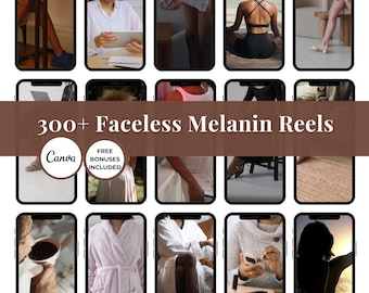 Melanine Instagram-rollen: anonieme marketingvideo's voor canva (digitale download)