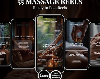 Sjablonen voor massage Instagram-rollen, sociale media massagetherapeut-marketingrollen Instagram Spa, video's met rollen therapeutbundels