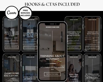 Real Estate Marketing Reels: 80+ Canva Video Templates (Digital Download)
