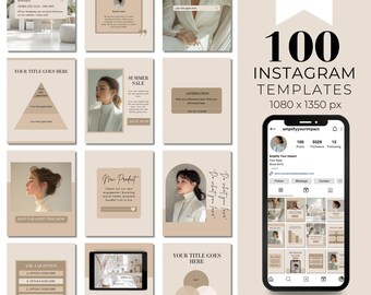 Boho Instagram Post Templates: Social Media Content (Canva Editable)