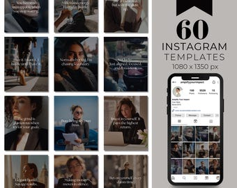 Hustle Mindset Quote Instagram Posts, Instagramable Quotes Templates, Boss Babe Quotes Editable Canva Bundl, Dark Aesthetic Theme