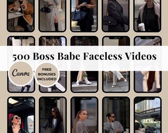 500 videos de Boss Babe sin rostro, videos de Instagram Reels sin rostro, Boss Babe Reels para contenido de video en redes sociales, videos estéticos sin rostro