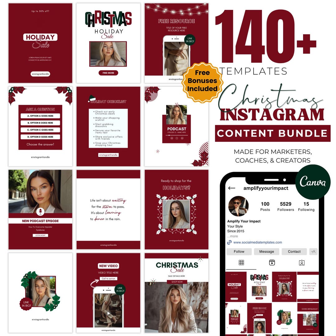 christmas-instagram-templates-bundle-instagram-posts-editable-canva