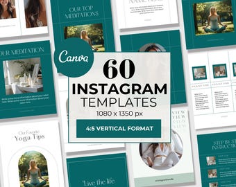 Szablony na Instagram dotyczące dobrego samopoczucia: Trener zdrowia i żywienia (Canva Editable)