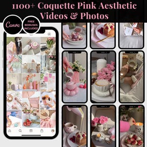1100+ Coquette Pink Faceless Videos, Faceless Aesthetic Videos for Instagram Reels, Pink Coquette Digital Marketer Template, DFY Product