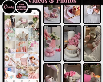 1100+ Coquette Pink Faceless Videos, Faceless Aesthetic Videos for Instagram Reels, Pink Coquette Digital Marketer Template, DFY Product
