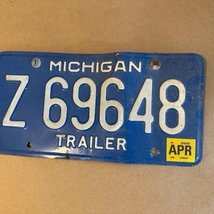 Michigan Trailer License Plate