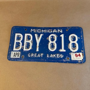 Michigan License Plate Great Lakes Blue