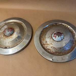 Pair of Vintage Triumph Motorcycle Hub Caps