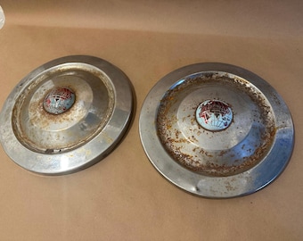 Pair of Vintage Triumph Motorcycle Hub Caps