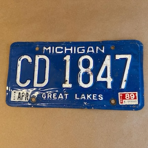 Michigan License Plate Great Lakes Blue