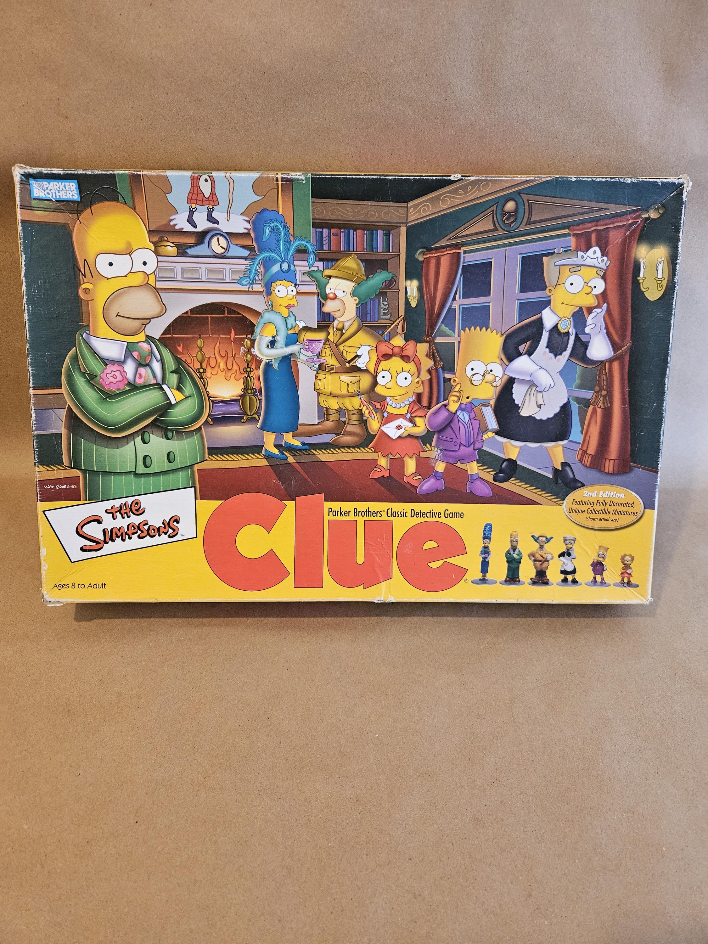 Vintage 2002 Collectable Simpsons Clue by Parker Brothers, 2nd Edition