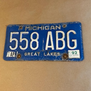Michigan License Plate Great Lakes Blue