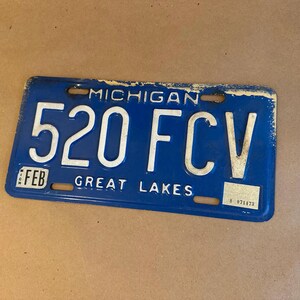 Michigan License Plate Great Lakes Blue