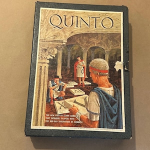 VINTAGE Quinto 1964 COMPLETE 3M Bookshelf Board Game Strategy Tiles Numbers