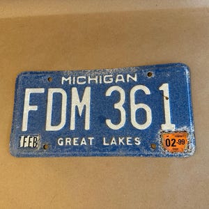 Michigan License Plate Great Lakes Blue