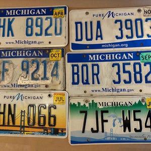 Lot of 6 Michigan License Plates