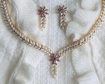 Real Pearl necklace / Original Freshwater pearl necklace set / Bridal dainty pearl necklace / June birthstone jewelry / free ship from NJ