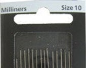 Size 10 Richard Hemming Milliners Needles - Size 10 - 10 ct - Long, thin needles great for hand sewing binding on quilts - Hand Sewing