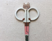 Embroidery scissors with Teddy Bear Shape- Purple and pink Teddy Bear Scissors - 3 1/2 inches