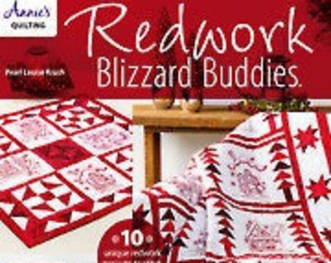 Libro Redwork "Blizzard Buddies" Di Annie - 10 Progetti Di Trapuntatura Con 17 Motivi Ricamati Per Strofinacci, Trapunte, Presine