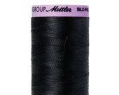 Mettler Silk Finish 100% Cotton Mercerized Thread - 50 wt. thread - Black color 4000 - Mettler Cotton for Piecing - 500m(547yd)