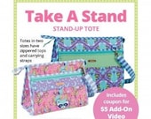 Take A Stand Bag - by Annie - A Paper Pattern - For a stand up tote with zipper - 2 sizes - companion to Running with Scissors - bag pattern