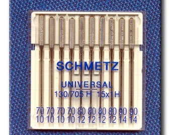 Schmetz Universal Sewing Machine needles - assorted 10 pack -  70/10, 80/12, 90/14 Schmetz Needles