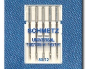 Schmetz Universal Sewing Machine needles - 80/12 - 5 pack - Schmetz Needles for your sewing machine