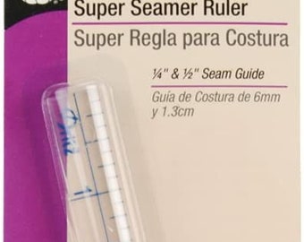 Dritz Super Seamer Ruler Clear Ruler With 1/8 Inch Markings for Sewing,  Quilting, and Crafts 1/4 Inch Thick 