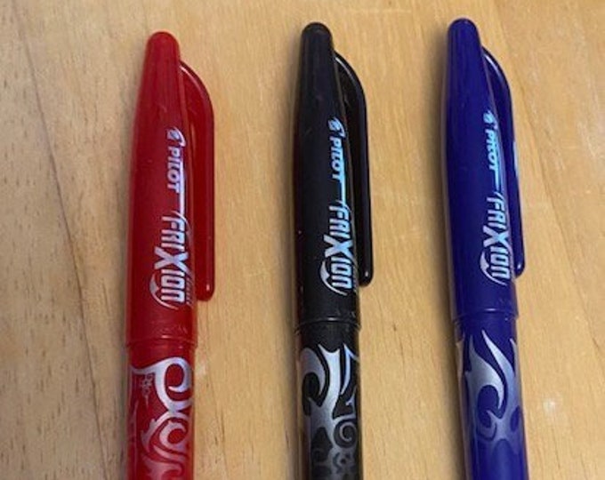 Frixion Pens by Pilot for Marking Fabrics Erasable With Heat From the