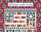 Stitched with Pride Quilt pattern by Coach House Designs - Pattern for 60"x74" lap quilt - featuring stars - Patriotic