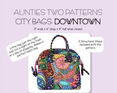 City Bag - Downtown - AT652 Pattern - by Aunties Two Patterns - Paper Pattern and Metal Stays - Little Zipper Top Bag - Make-up Bag Pattern