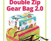 Double Zip Gear Bag Pattern - by Annie - A Paper Pattern - Perfect for toiletries, electronic gear, and more - double zippers - organizer