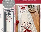 Flourish Table Runner pattern featuring Panache Fabric by Pieces to Treasures - Toweling, Slub, Wovens-a Paper Pattern-applique & charm pack