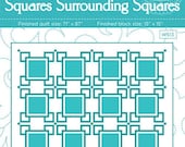 Squares Surrounding Squares Quilt Pattern - A Paper Pattern by Wendy Sheppard - 71"x87" - fat quarter, quarter yard, layer cake