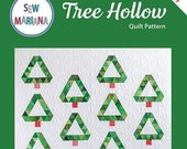 Tree Hollow Quilt pattern by Sew Mariana - Pattern for 60"x69" lap quilt pattern for 2.5" Strips or Fat Quarters - Christmas trees