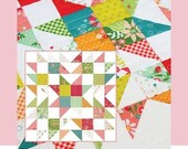 Summer Star Medley paper pattern- 19"x45"table runner, 32x32 wallhanging, 14x14 mini quilt, 72x72 throw, all on 1 pattern - Sherri McConnell