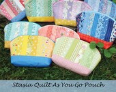 Stasia Quilt As You Go Pouch - by Sweet Jane's Quilting & Design - A Paper Pattern - A cute zipper pouch  from a jelly roll or scrap strips