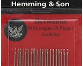 Richard Hemming Betweens Needles - Sizes 8 - 20 count - hand quilting needles - for fine and short detalied stitching and hand quilting