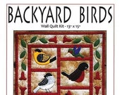 Backyard Birds Wall Quilt Kit by Rachel's of Greenfield - 13"x15" finished - Complete Kit with fabric, woolfelt, floss, embellishments