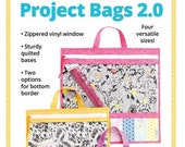 Project Bags 2.0 - by Annie - A Paper Pattern -See through flat project bag to take to sewing events -vinyl and fabric with zipper By Annie