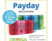 Payday Wallet Purse Pattern - by Annie - A Paper Pattern - a foldover flap with multiple pockets - snap, shoulder strap and zippered pockets
