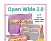 Open Wide 2.0 - by Annie - A Paper Pattern - For a Zippered Pouch - 3 sizes - Stand up zippered pouches - bag pattern