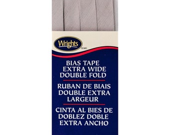 Extra Wide Double Fold Bias Tape - by Wrights  - 1/2 inch - 55 Polyester/45 Cotton -  Shadow 206 1243